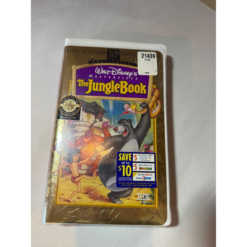 Walt Disney The‎ Jungle Book VHS 30th Anniversary Limited Edition Sealed 12033